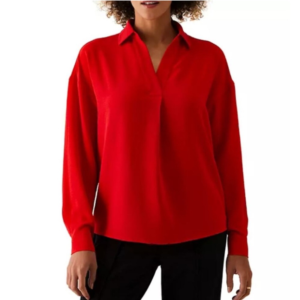 Rafaella Red blouse NWOT -Large